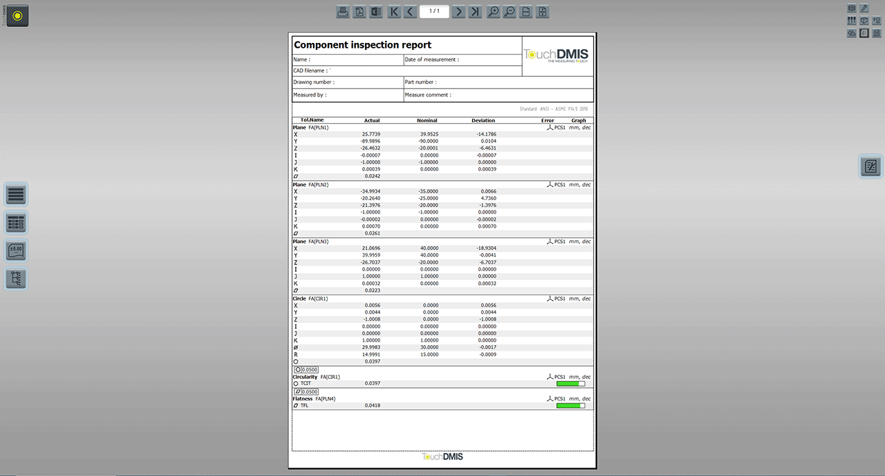 TouchDMIS Datum Report