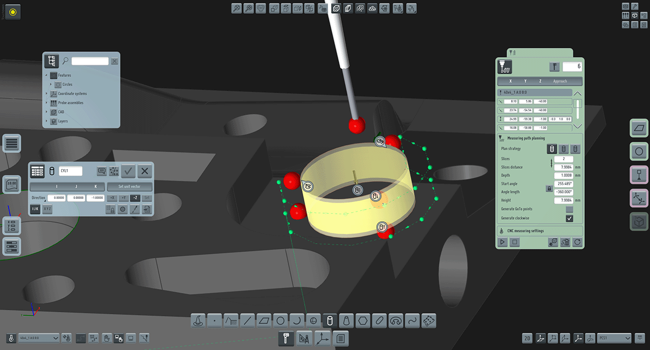 Edit Cylinder TouchDMIS