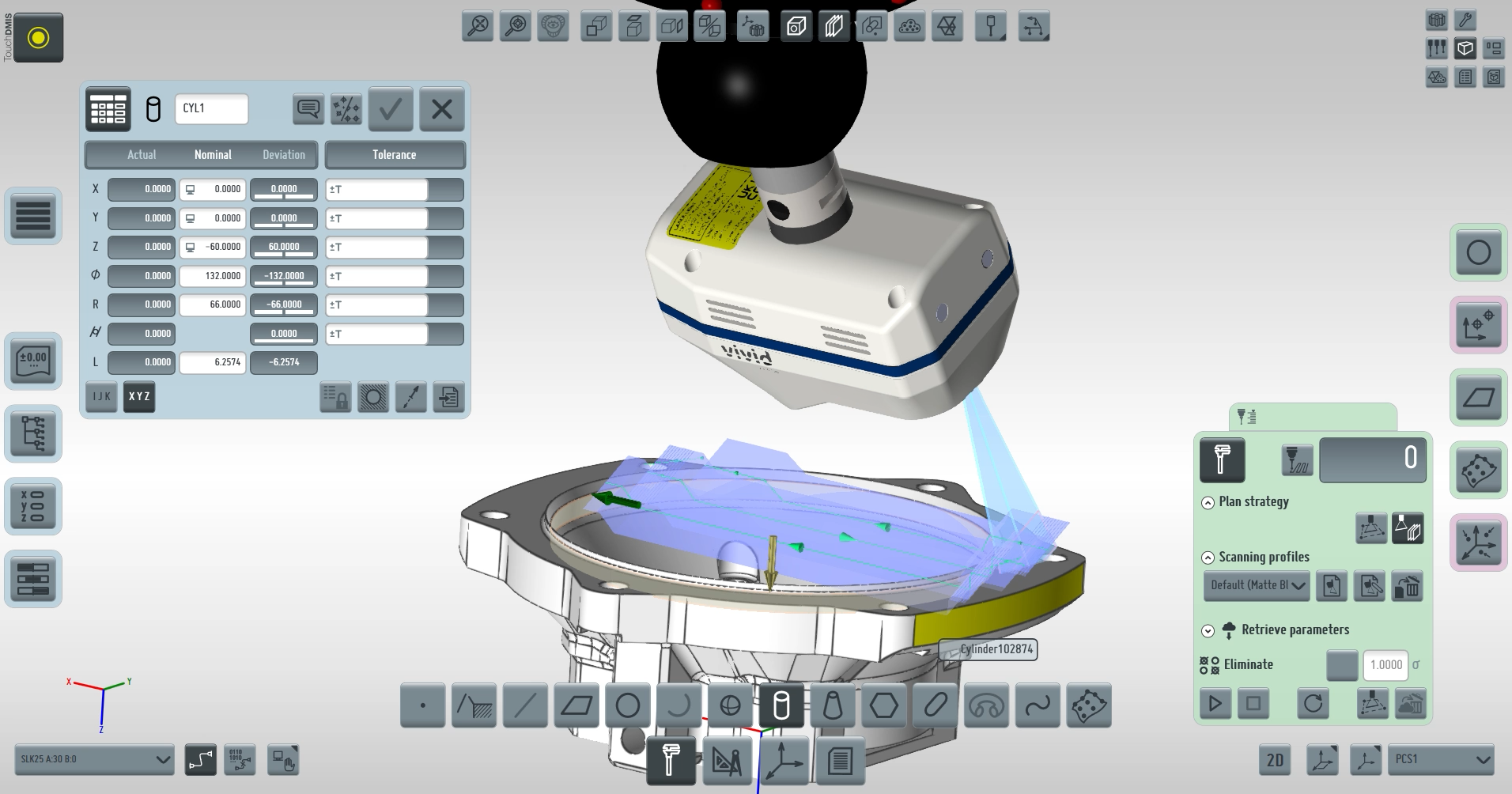 TouchDMIS Laser scanner